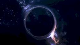 Художественная визуализация оптического линзирования черной дыры